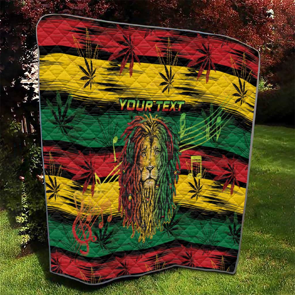 Personalised Rastafarian Lion Quilt Cannabis Leaf Pattern LT15