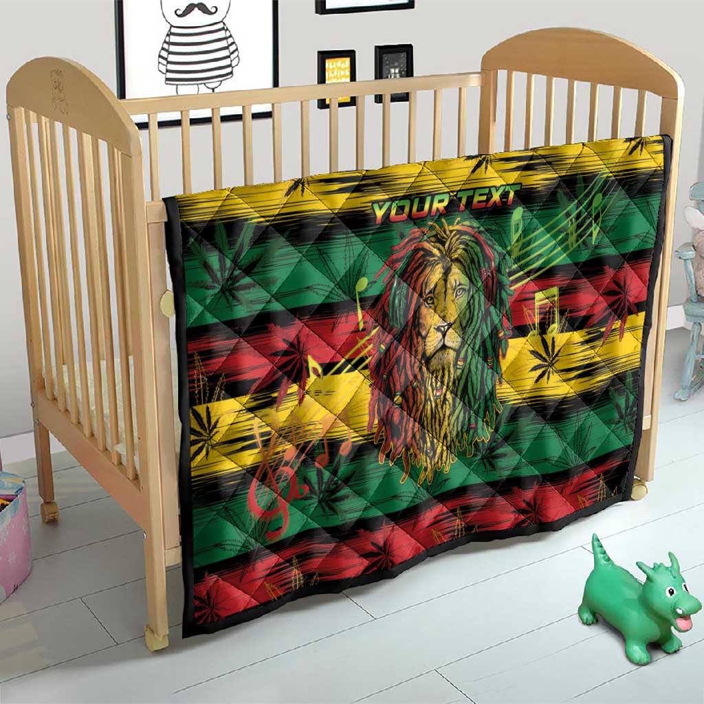 Personalised Rastafarian Lion Quilt Cannabis Leaf Pattern LT15
