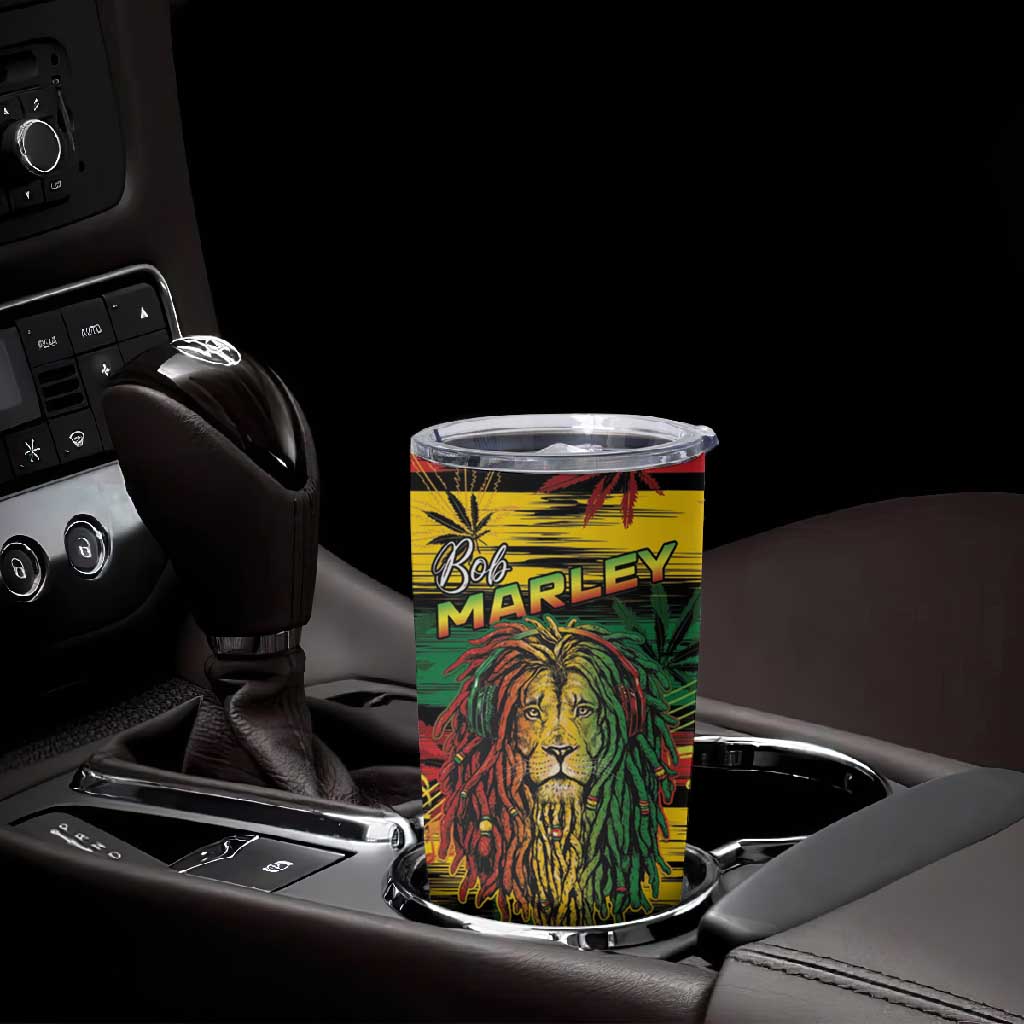 Personalised Rastafarian Lion Tumbler Cup Cannabis Leaf Pattern LT15