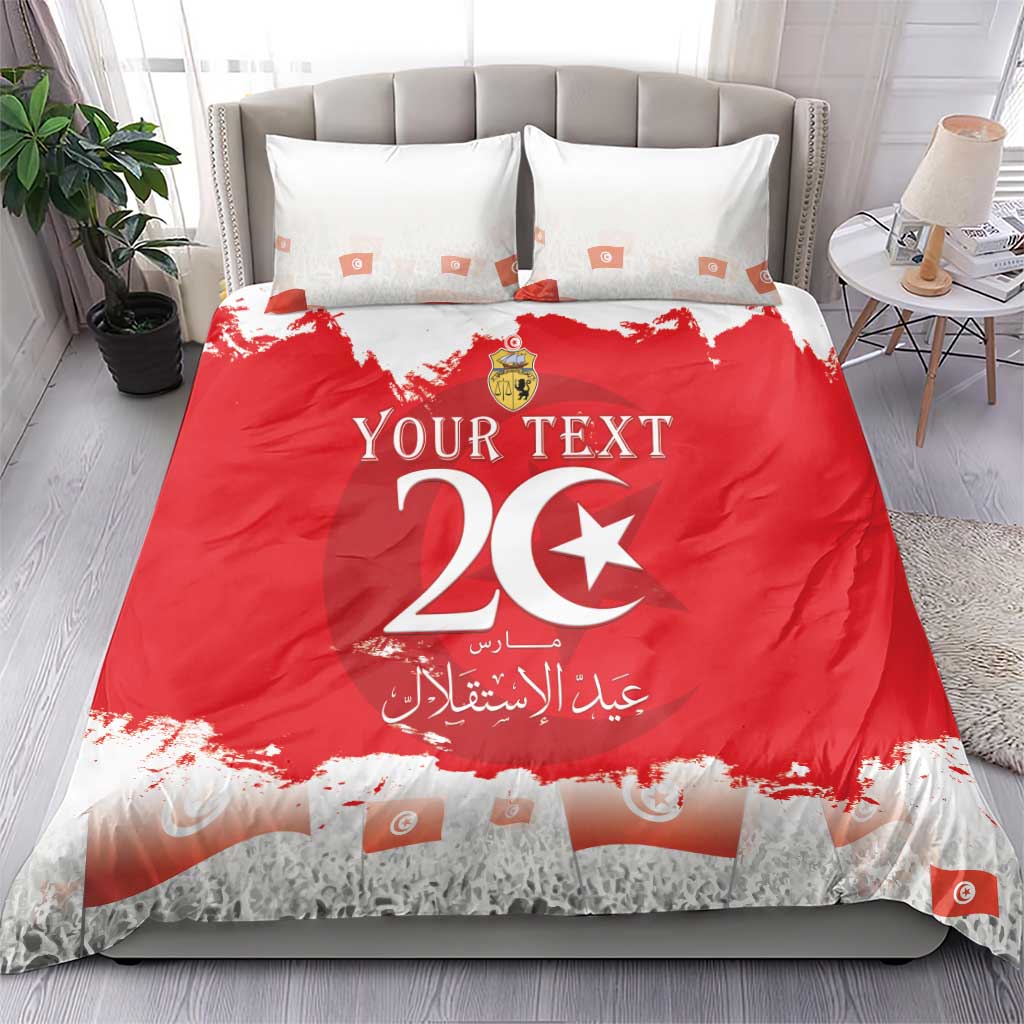 Personalized Afro Tunisia Bedding Set Happy 69th Anniversary Independence LT15