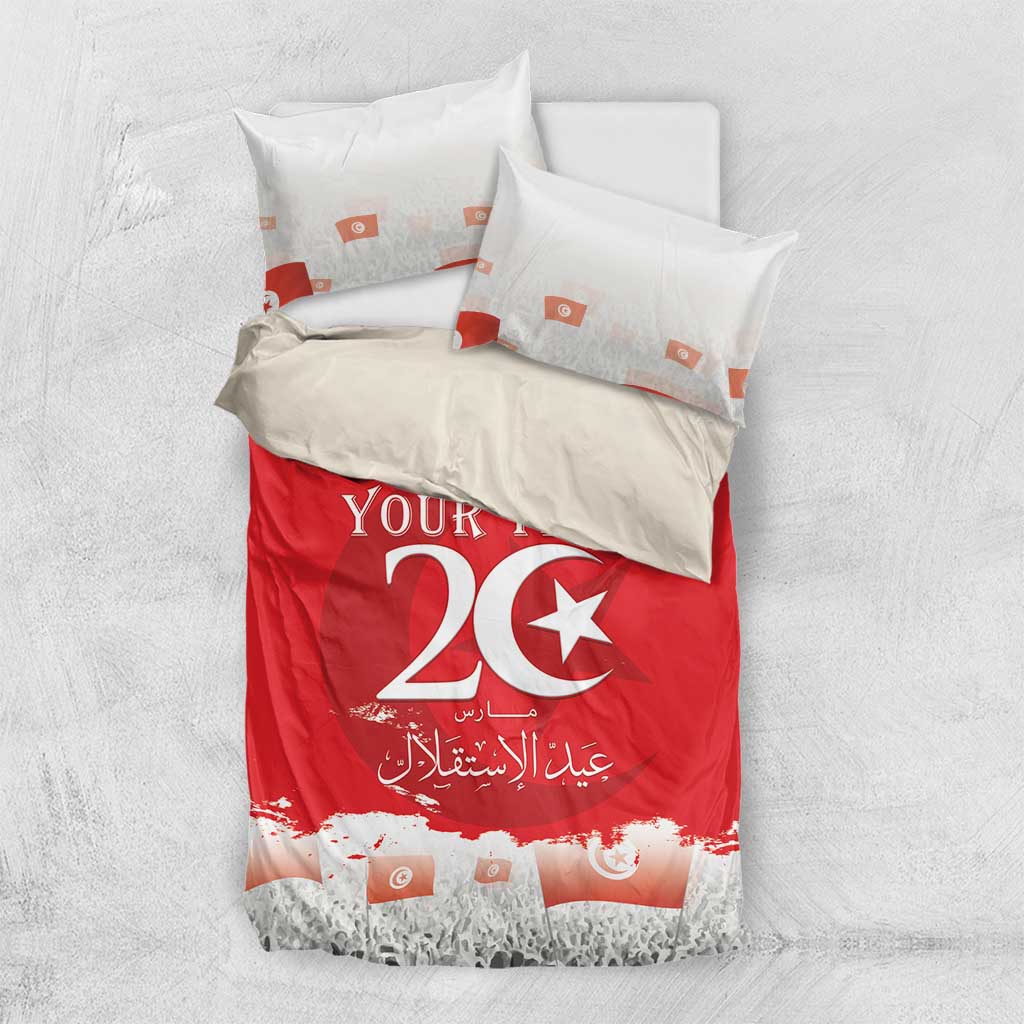 Personalized Afro Tunisia Bedding Set Happy 69th Anniversary Independence LT15