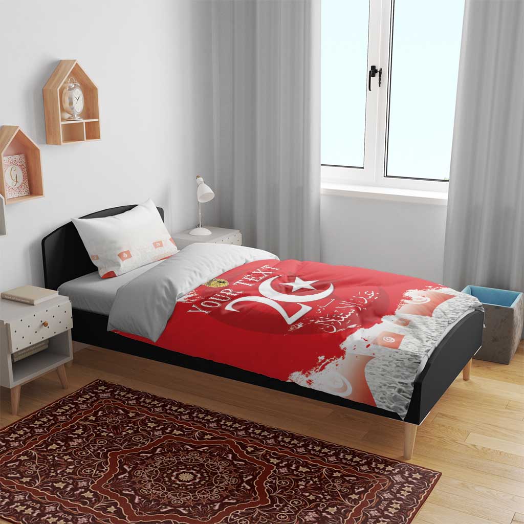Personalized Afro Tunisia Bedding Set Happy 69th Anniversary Independence LT15