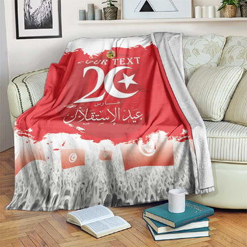 Personalized Afro Tunisia Blanket Happy 69th Anniversary Independence LT15
