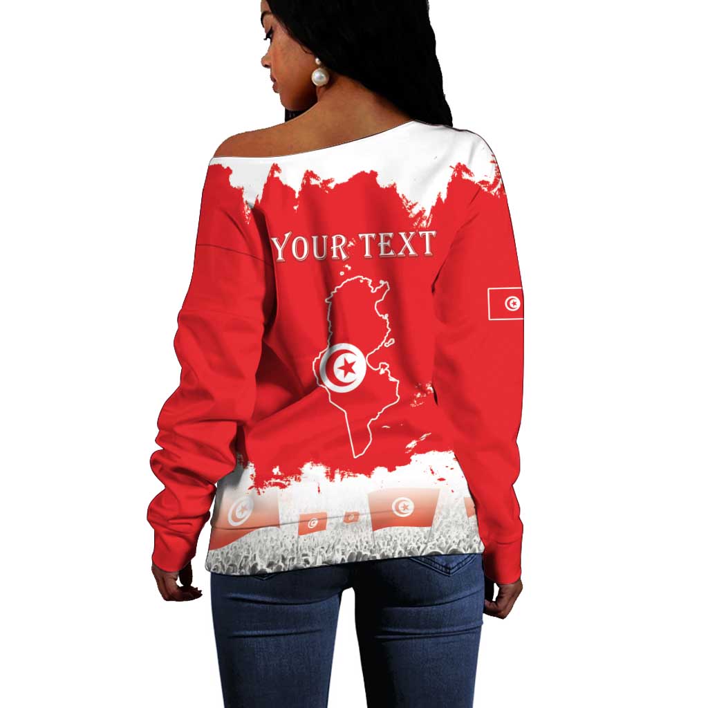 Personalized Afro Tunisia Off Shoulder Sweater Happy 69th Anniversary Independence LT15