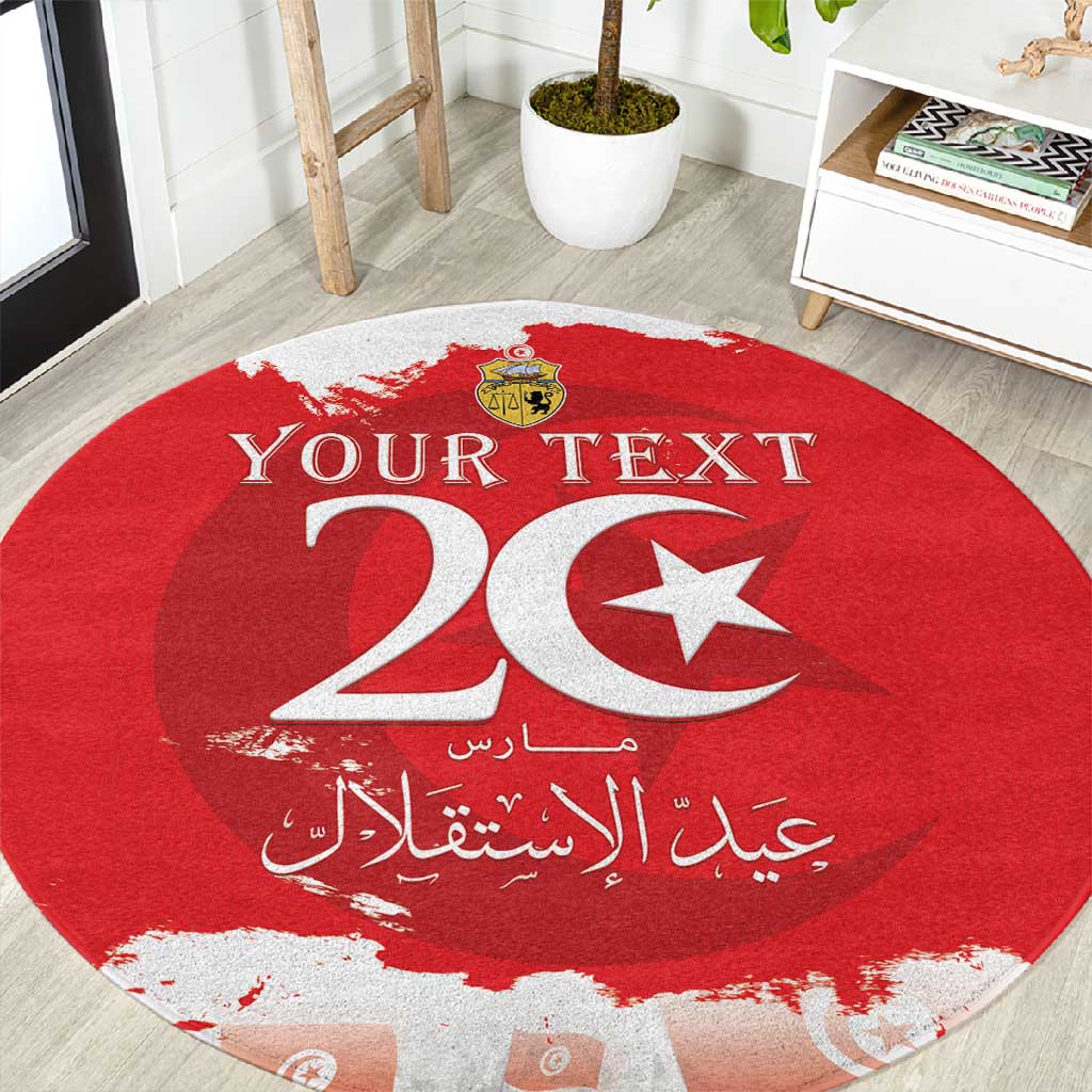 Personalized Afro Tunisia Round Carpet Happy 69th Anniversary Independence LT15