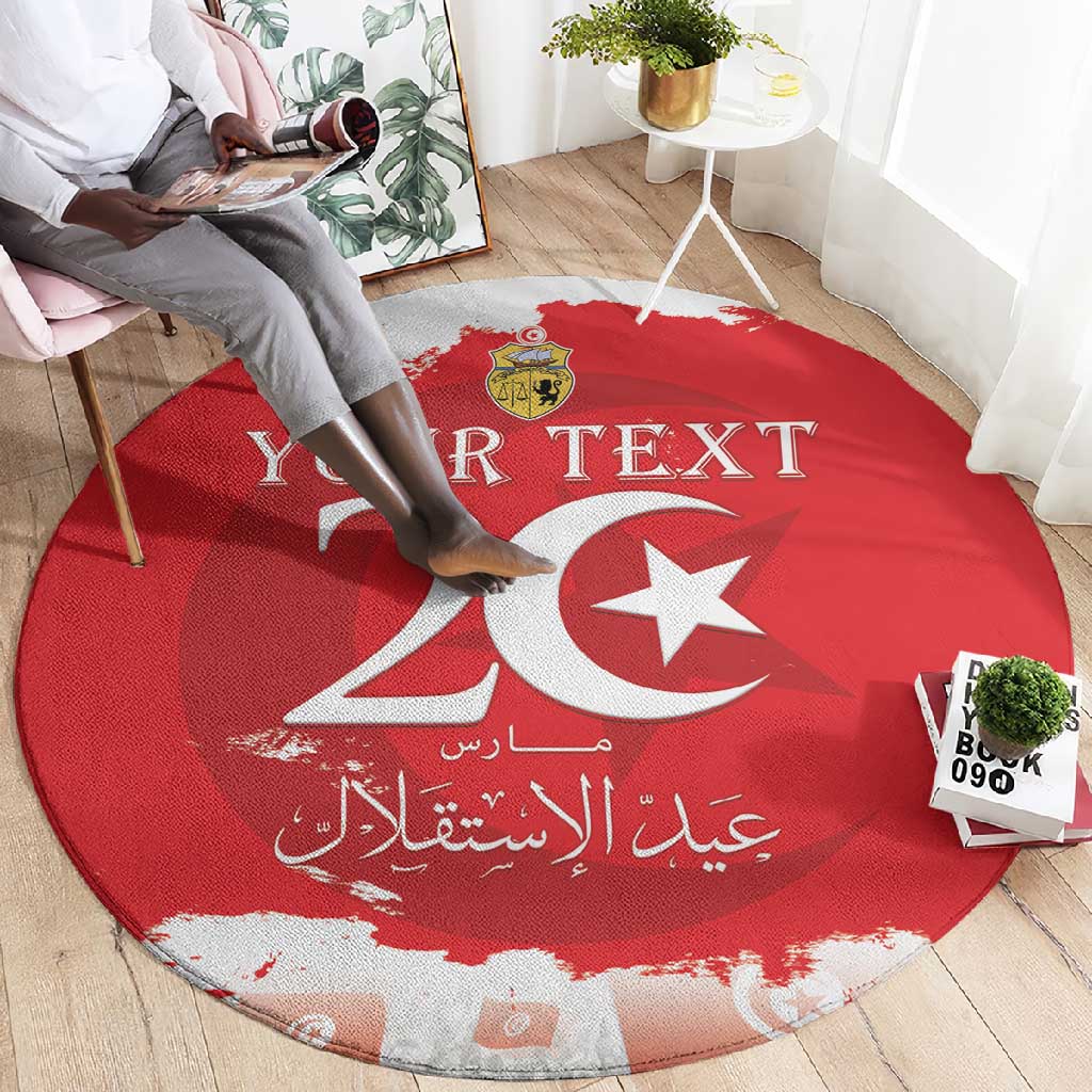 Personalized Afro Tunisia Round Carpet Happy 69th Anniversary Independence LT15