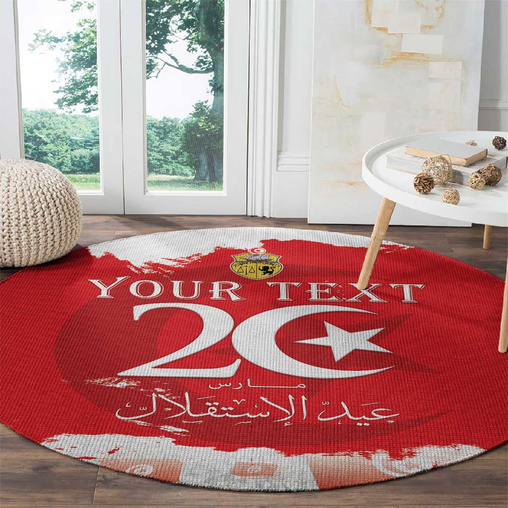 Personalized Afro Tunisia Round Carpet Happy 69th Anniversary Independence LT15