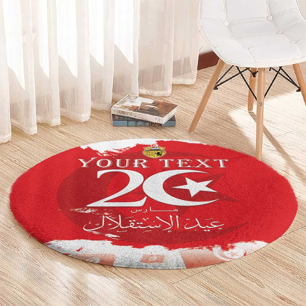 Personalized Afro Tunisia Round Carpet Happy 69th Anniversary Independence LT15