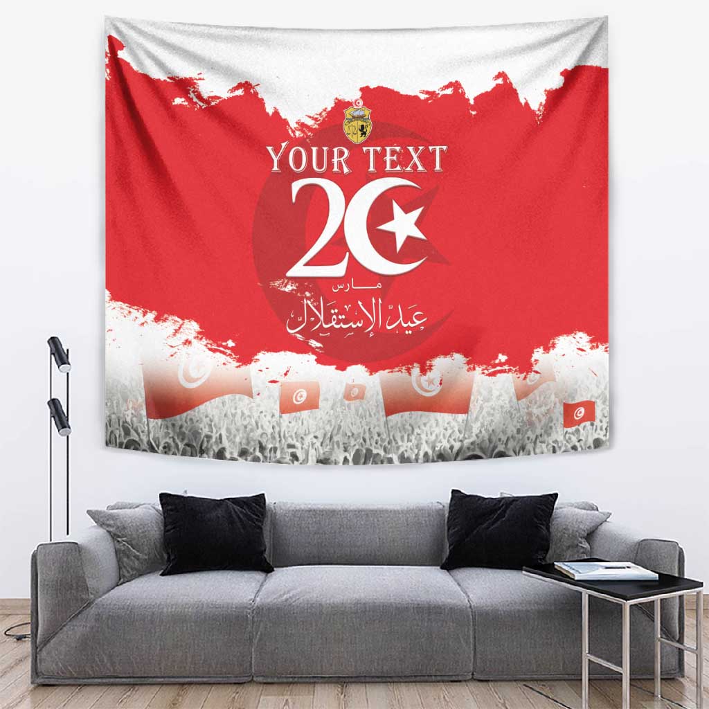 Personalized Afro Tunisia Tapestry Happy 69th Anniversary Independence LT15