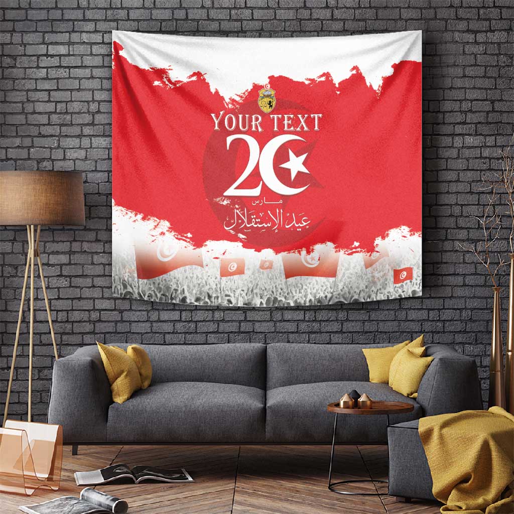 Personalized Afro Tunisia Tapestry Happy 69th Anniversary Independence LT15