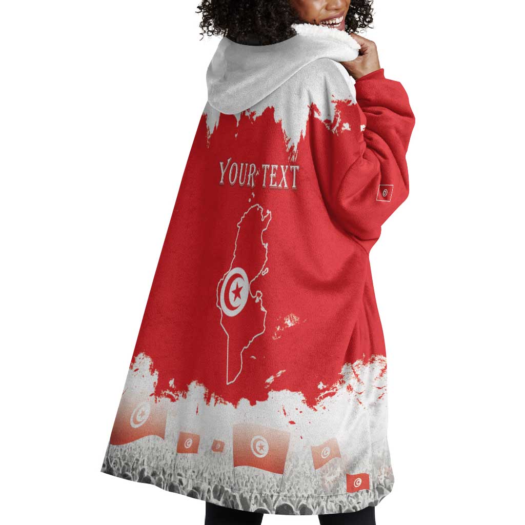 Personalized Afro Tunisia Wearable Blanket Hoodie Happy 69th Anniversary Independence LT15