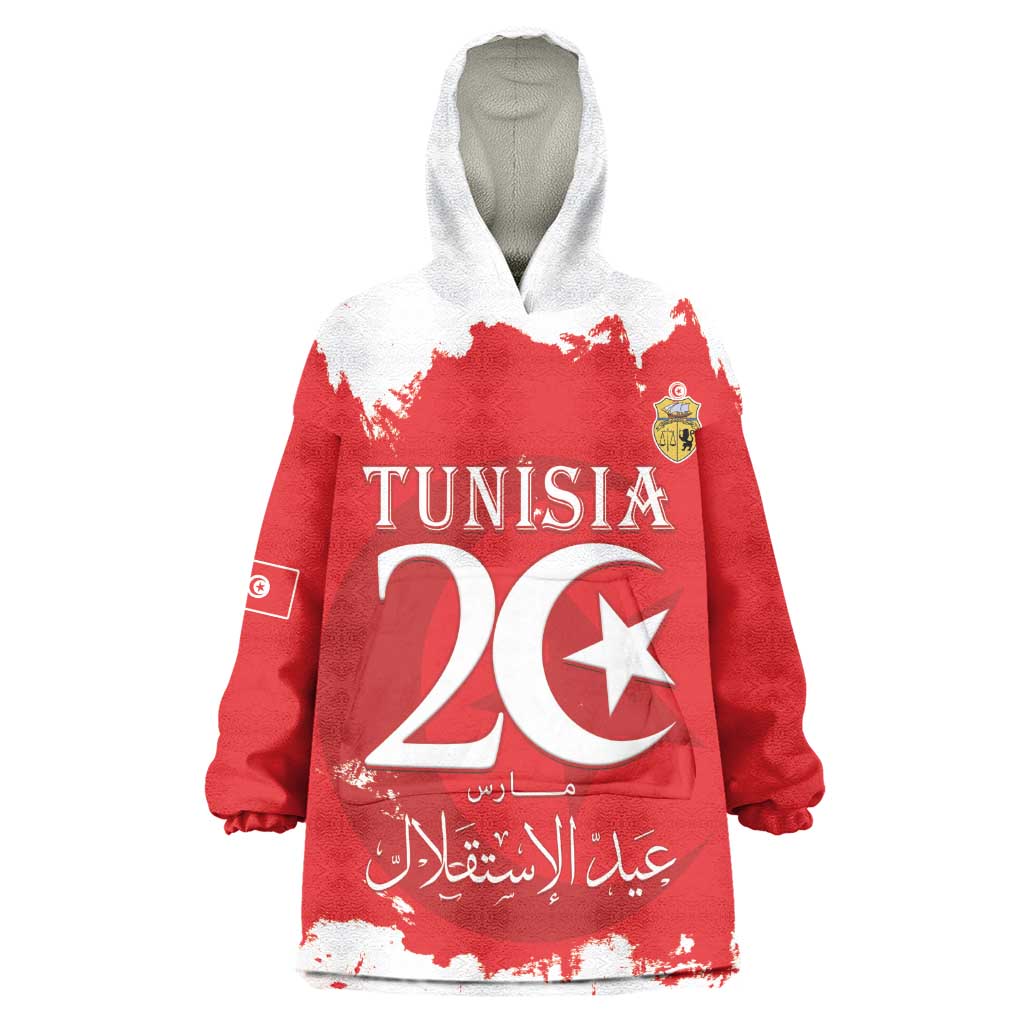 Personalized Afro Tunisia Wearable Blanket Hoodie Happy 69th Anniversary Independence LT15