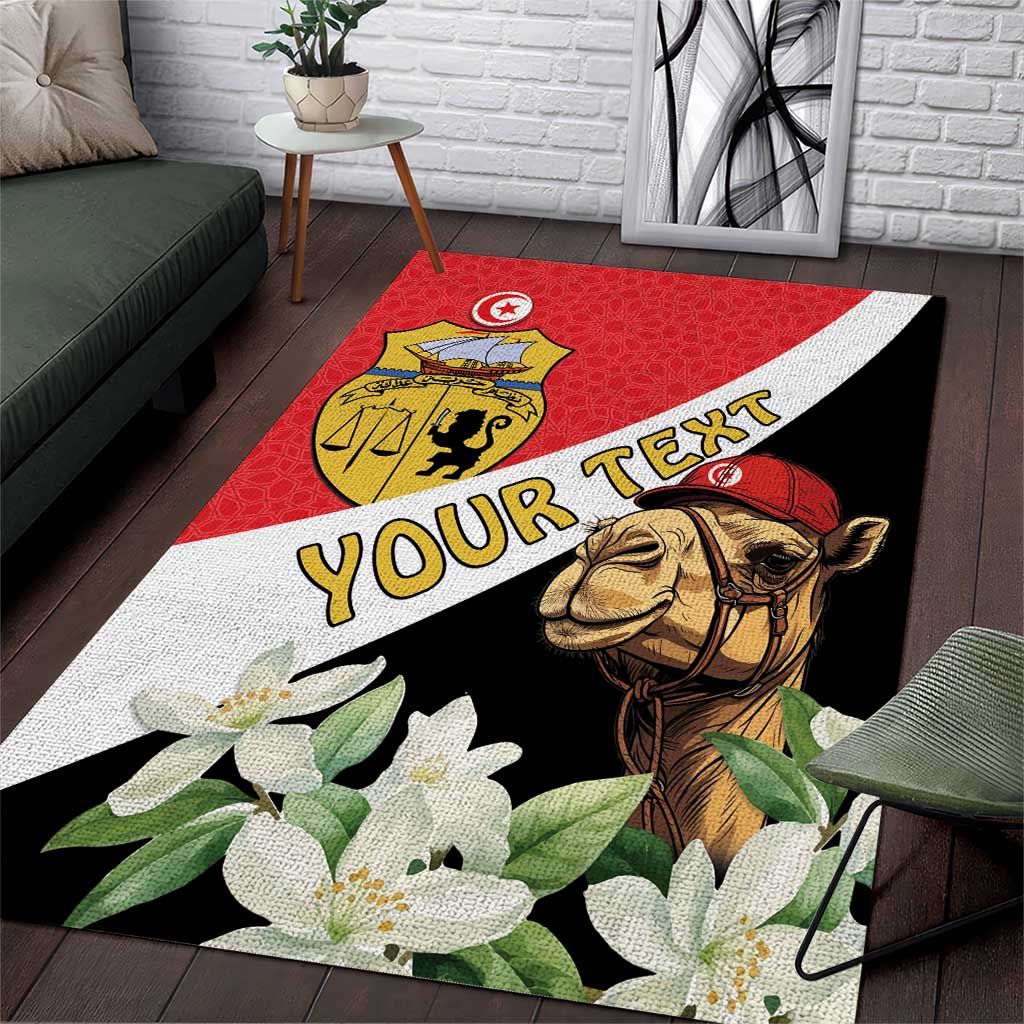Personalized Afro Tunisia Area Rug Camelus Dromedarius With Jasmine LT15