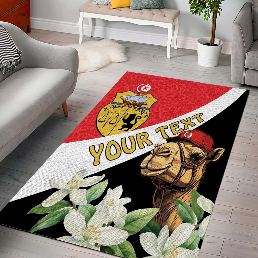 Personalized Afro Tunisia Area Rug Camelus Dromedarius With Jasmine LT15