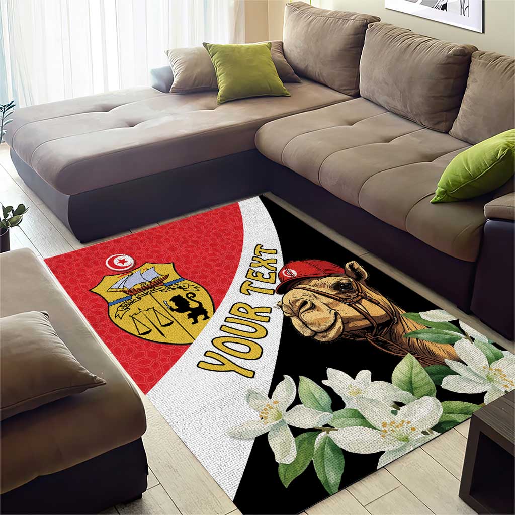 Personalized Afro Tunisia Area Rug Camelus Dromedarius With Jasmine LT15