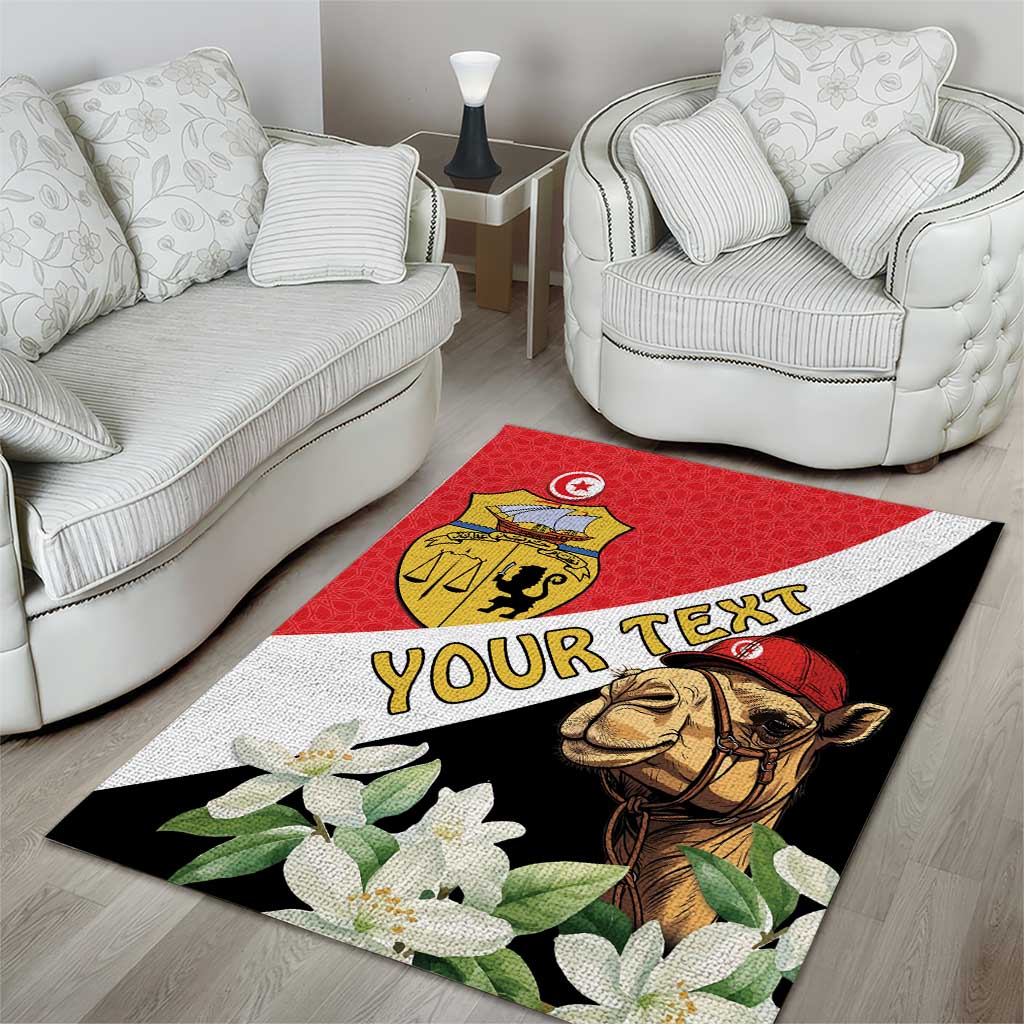 Personalized Afro Tunisia Area Rug Camelus Dromedarius With Jasmine LT15