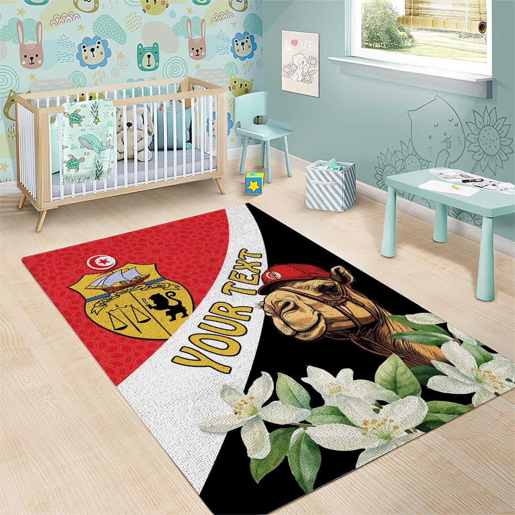 Personalized Afro Tunisia Area Rug Camelus Dromedarius With Jasmine LT15