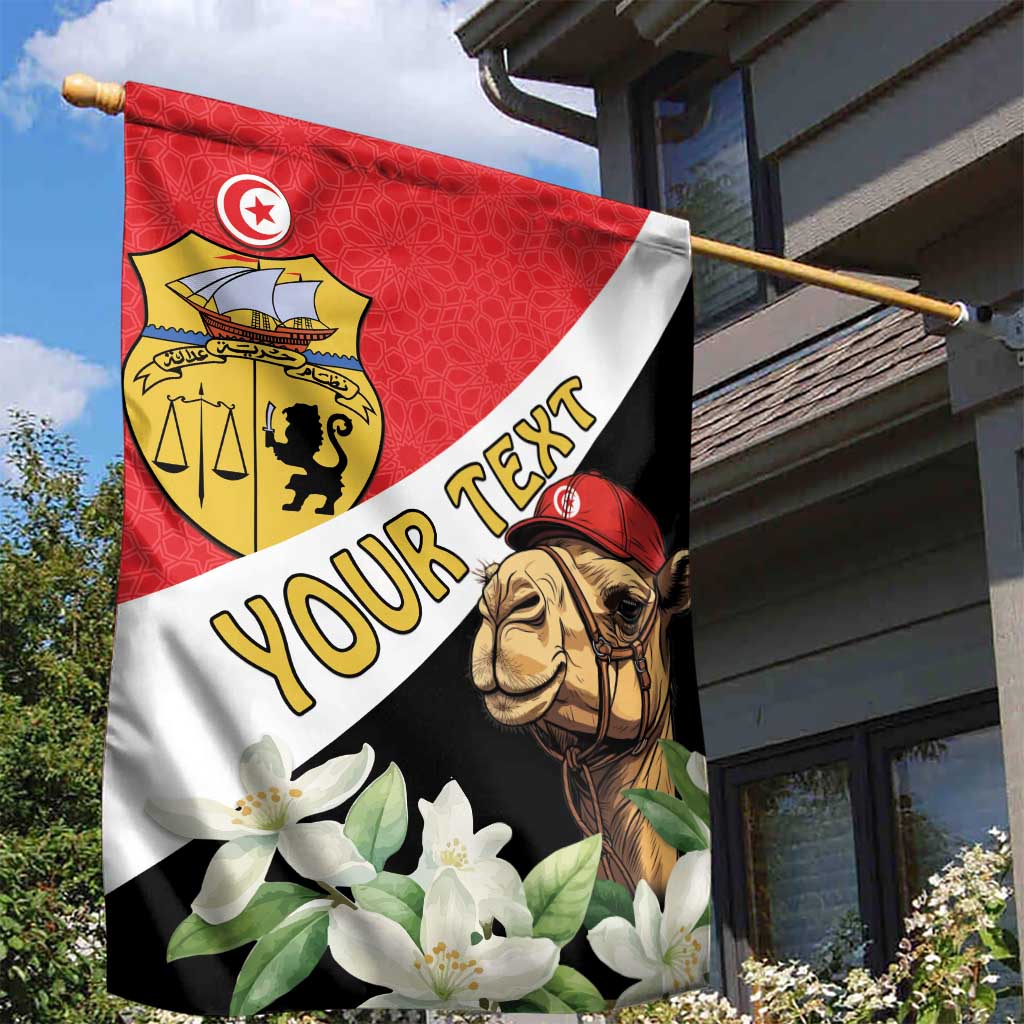 Personalized Afro Tunisia Garden Flag Camelus Dromedarius With Jasmine LT15