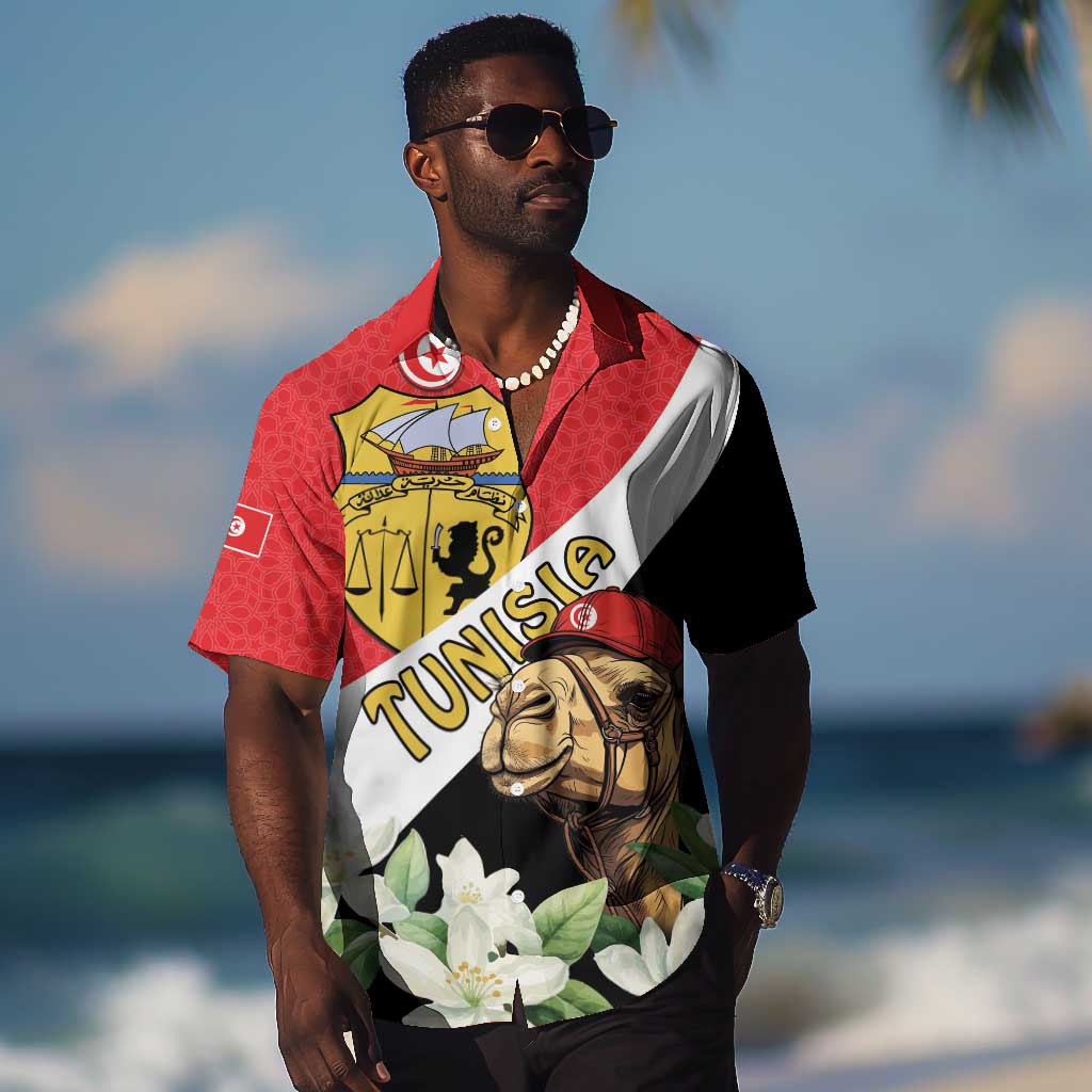 Personalized Afro Tunisia Hawaiian Shirt Camelus Dromedarius With Jasmine LT15