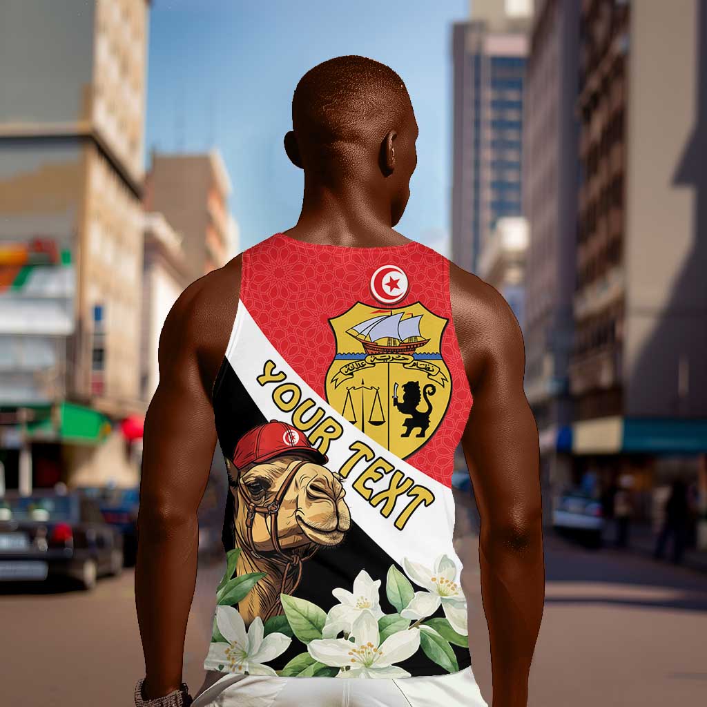 Personalized Afro Tunisia Men Tank Top Camelus Dromedarius With Jasmine LT15