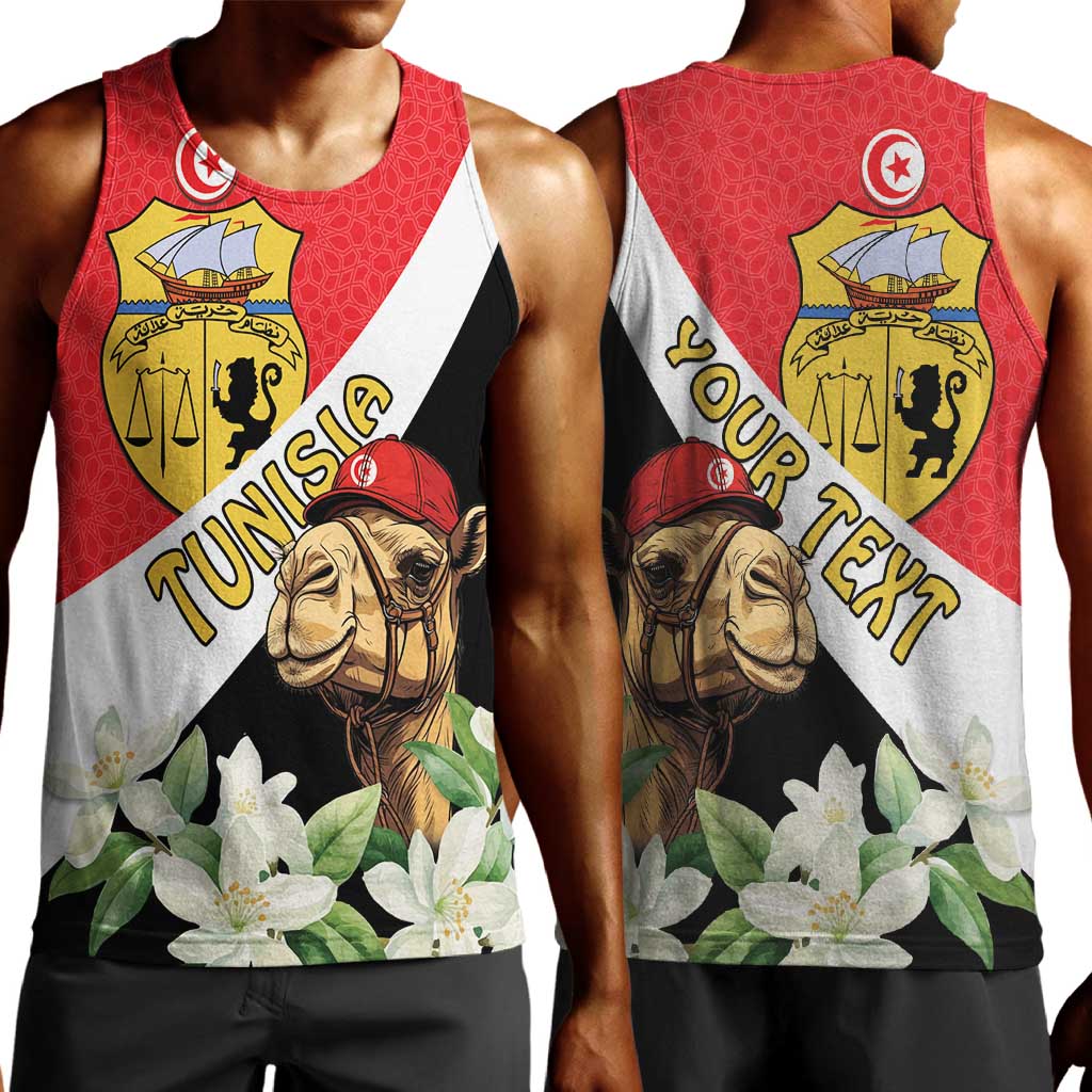 Personalized Afro Tunisia Men Tank Top Camelus Dromedarius With Jasmine LT15