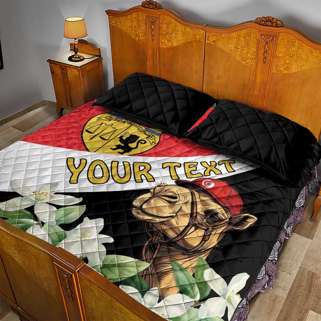 Personalized Afro Tunisia Quilt Bed Set Camelus Dromedarius With Jasmine LT15