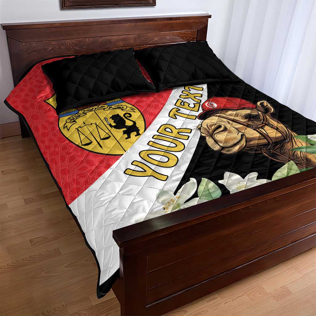 Personalized Afro Tunisia Quilt Bed Set Camelus Dromedarius With Jasmine LT15