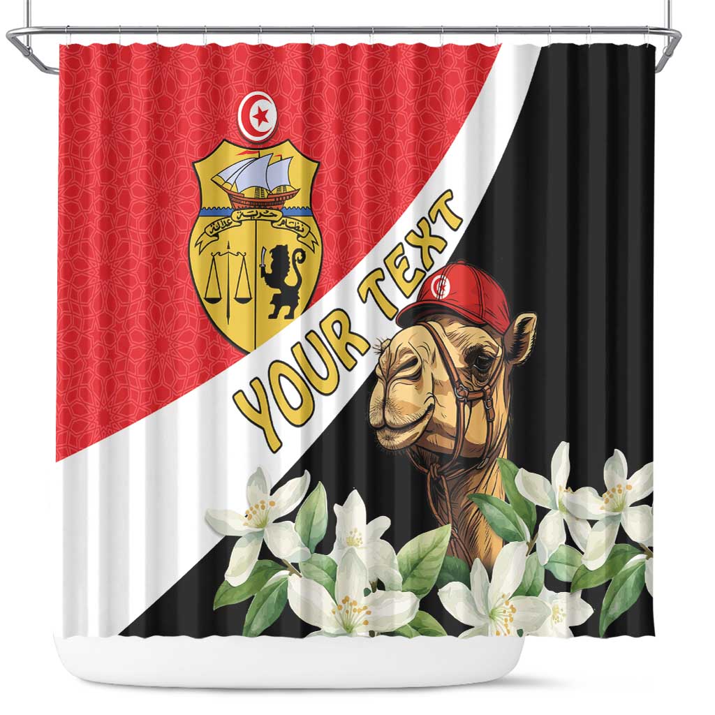 Personalised Tunisia Shower Curtain Camelus Dromedarius With Jasmine LT15