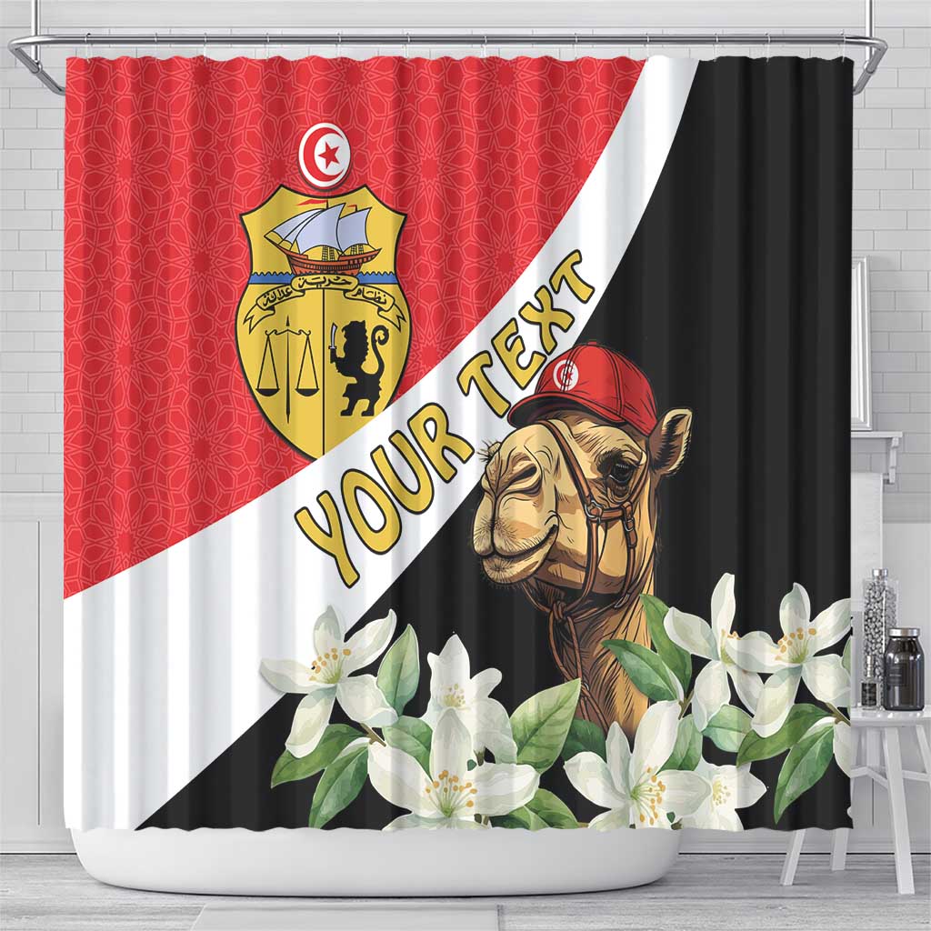 Personalised Tunisia Shower Curtain Camelus Dromedarius With Jasmine LT15