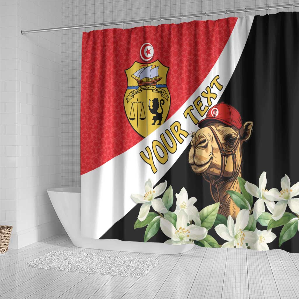 Personalised Tunisia Shower Curtain Camelus Dromedarius With Jasmine LT15