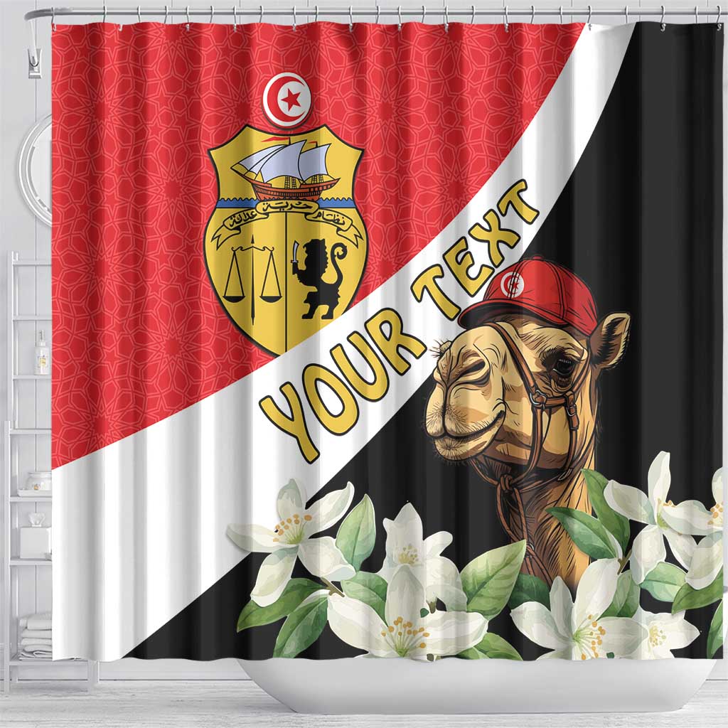 Personalised Tunisia Shower Curtain Camelus Dromedarius With Jasmine LT15
