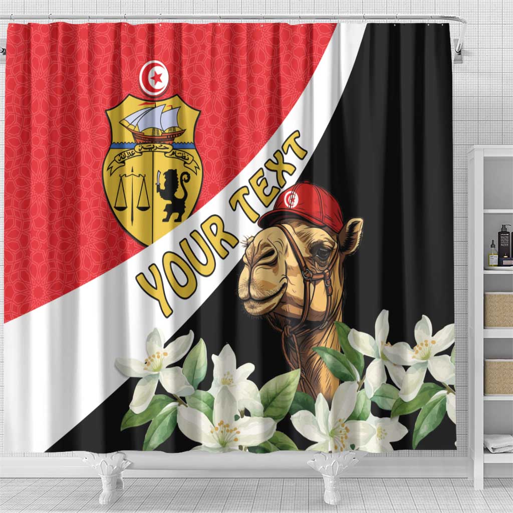 Personalised Tunisia Shower Curtain Camelus Dromedarius With Jasmine LT15