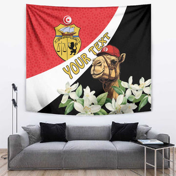 Personalized Afro Tunisia Tapestry Camelus Dromedarius With Jasmine LT15