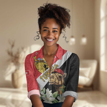 Personalized Afro Tunisia Women Casual Shirt Camelus Dromedarius With Jasmine LT15