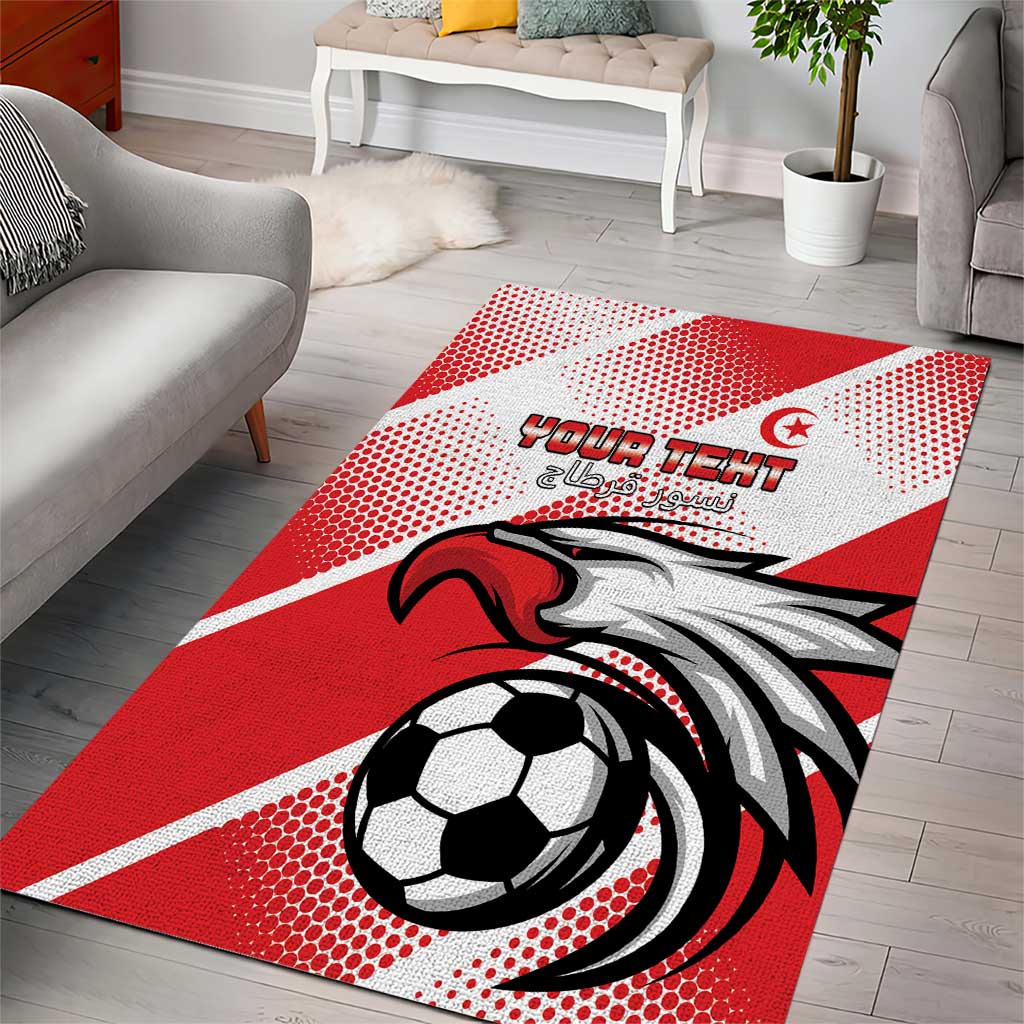 Custom Tunisia Football Area Rug Go Eagles of Carthage LT15