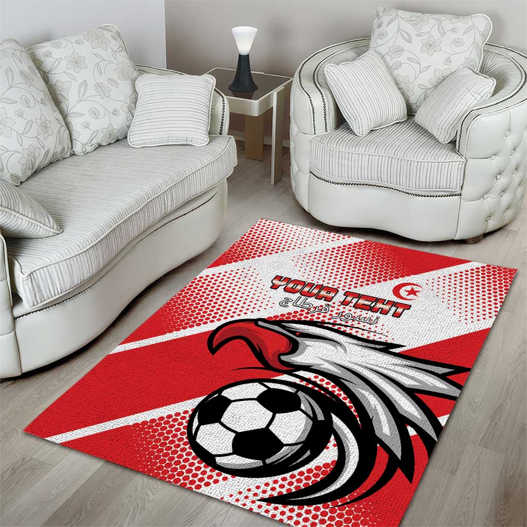 Custom Tunisia Football Area Rug Go Eagles of Carthage LT15