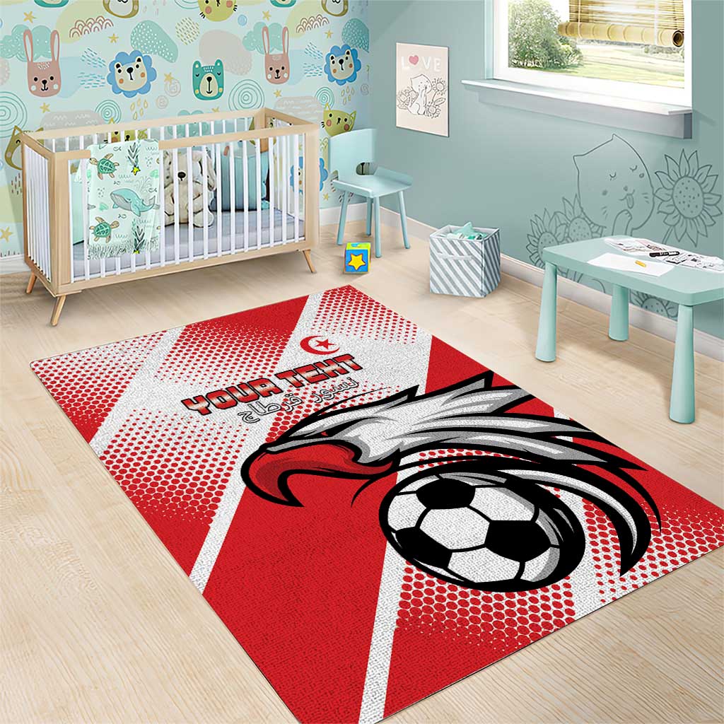 Custom Tunisia Football Area Rug Go Eagles of Carthage LT15