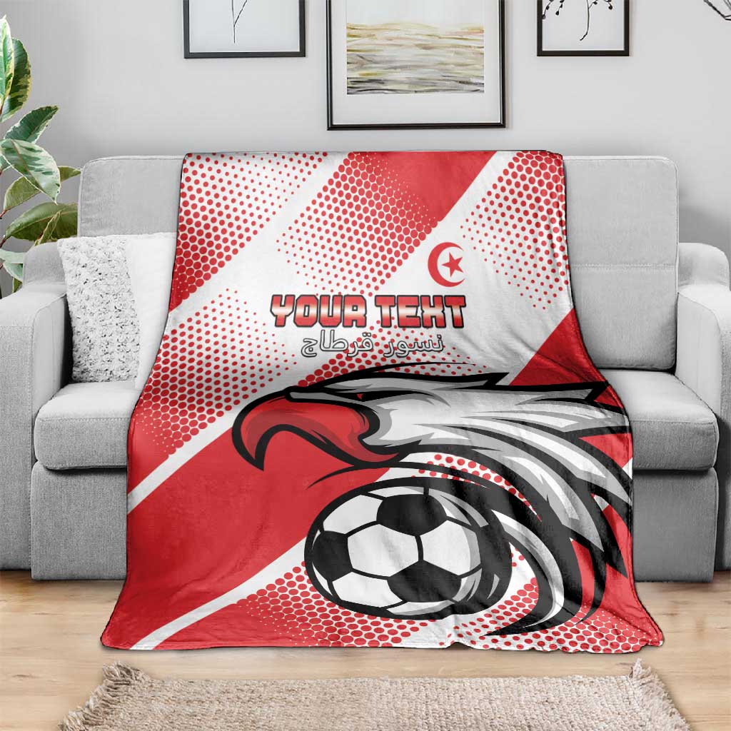 Custom Tunisia Football Blanket Go Eagles of Carthage LT15