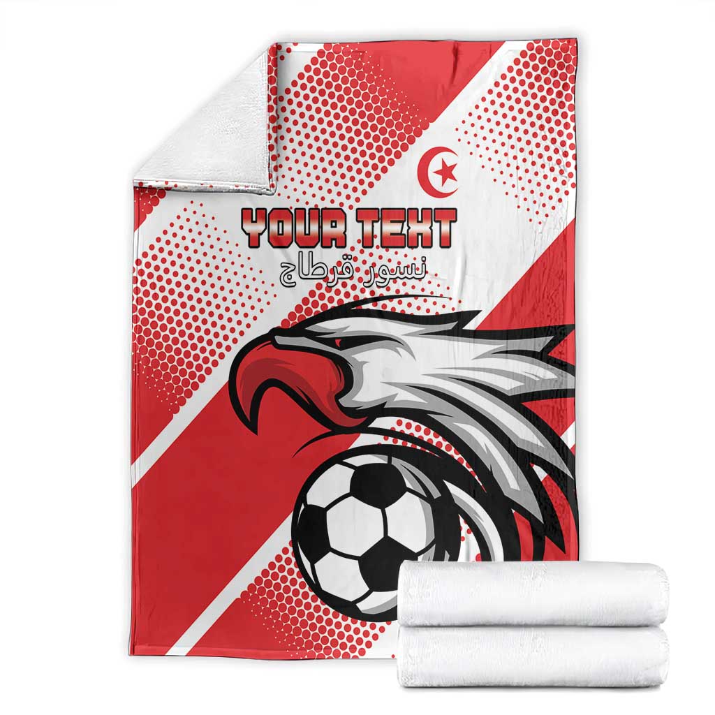 Custom Tunisia Football Blanket Go Eagles of Carthage LT15