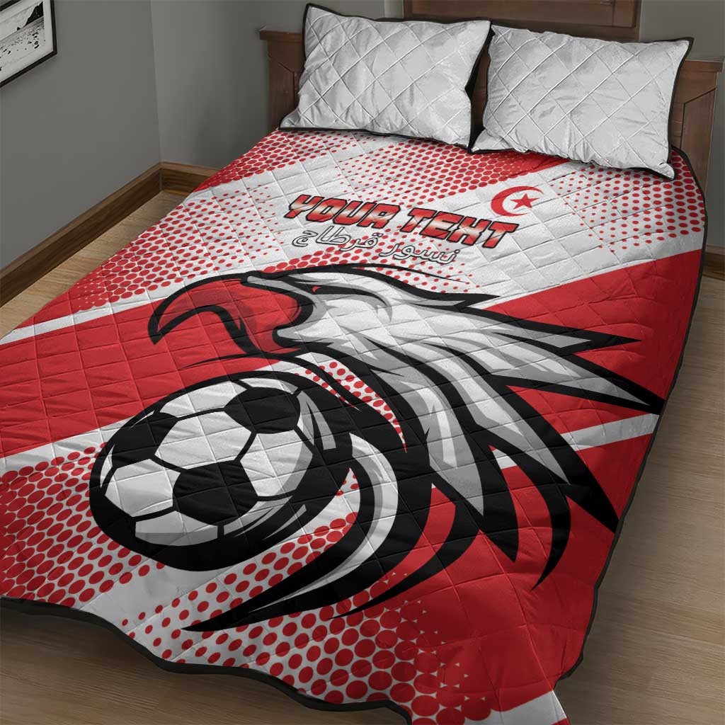 Custom Tunisia Football Quilt Bed Set Go Eagles of Carthage LT15