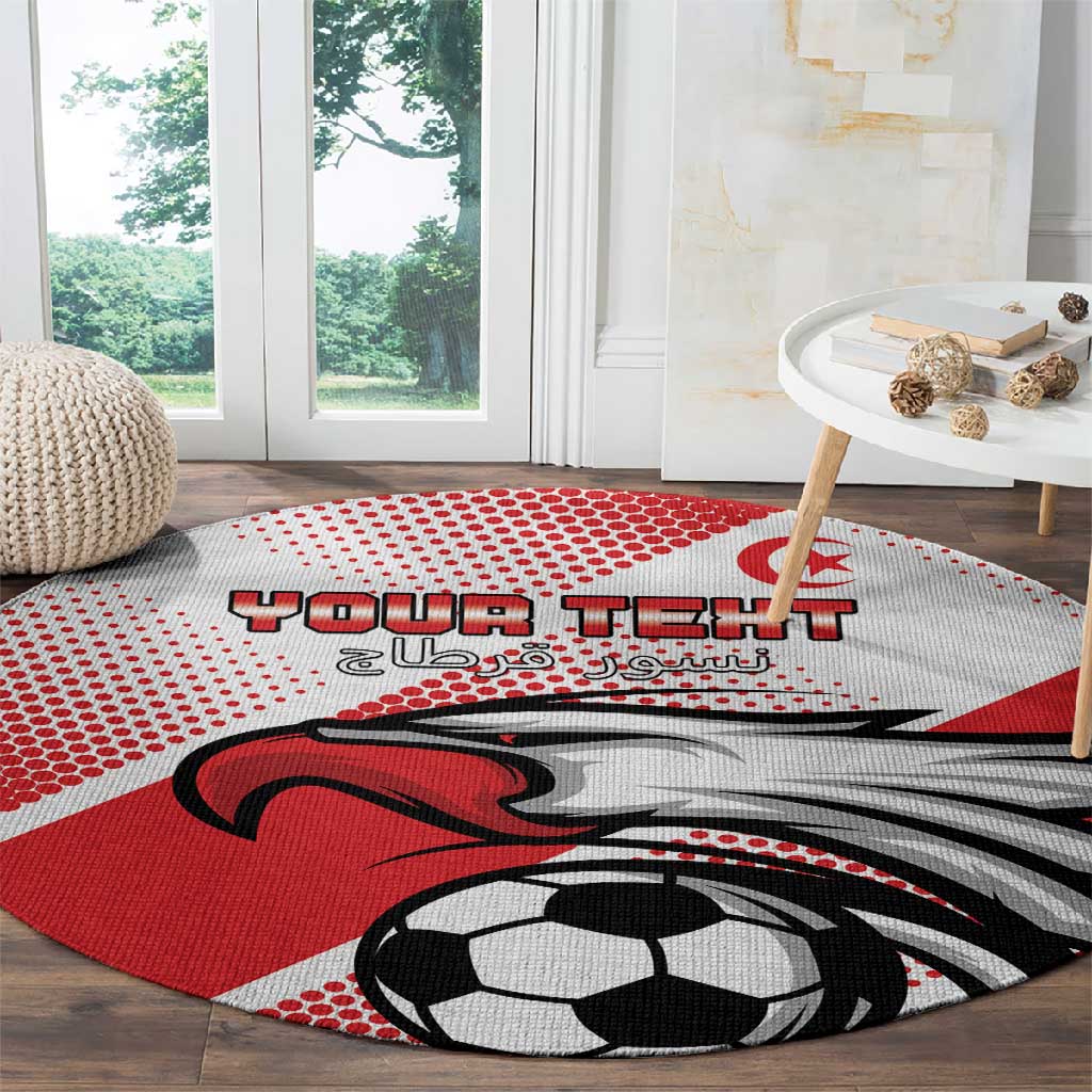 Custom Tunisia Football Round Carpet Go Eagles of Carthage LT15
