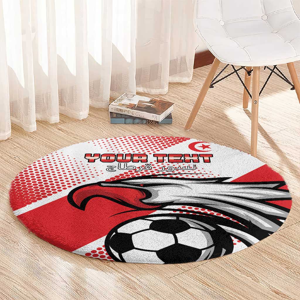Custom Tunisia Football Round Carpet Go Eagles of Carthage LT15