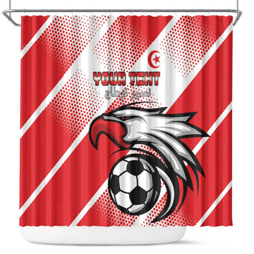 Custom Tunisia Football Shower Curtain Eagle Mascot - Sporty Style LT15
