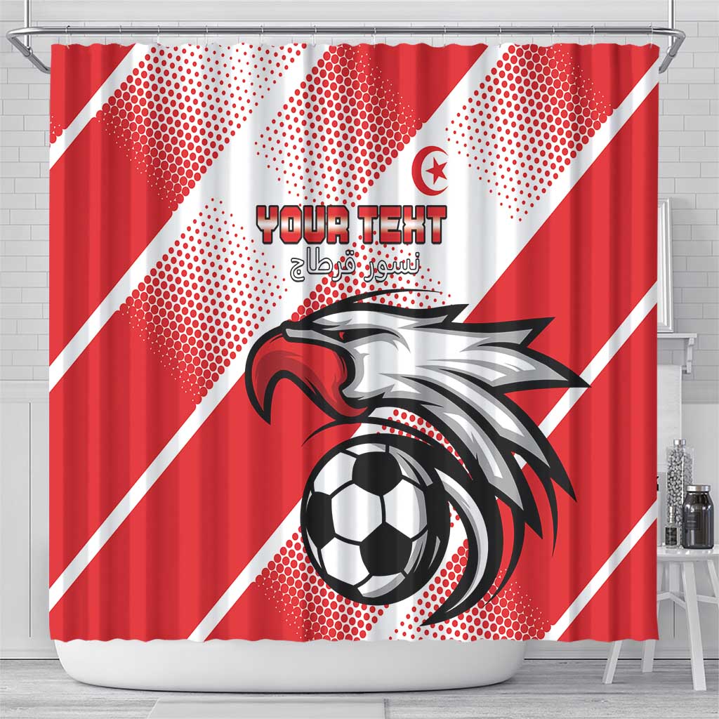 Custom Tunisia Football Shower Curtain Eagle Mascot - Sporty Style LT15