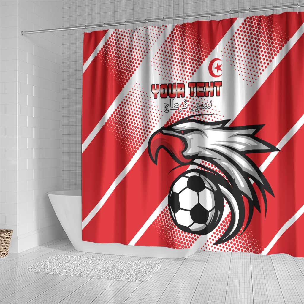 Custom Tunisia Football Shower Curtain Eagle Mascot - Sporty Style LT15