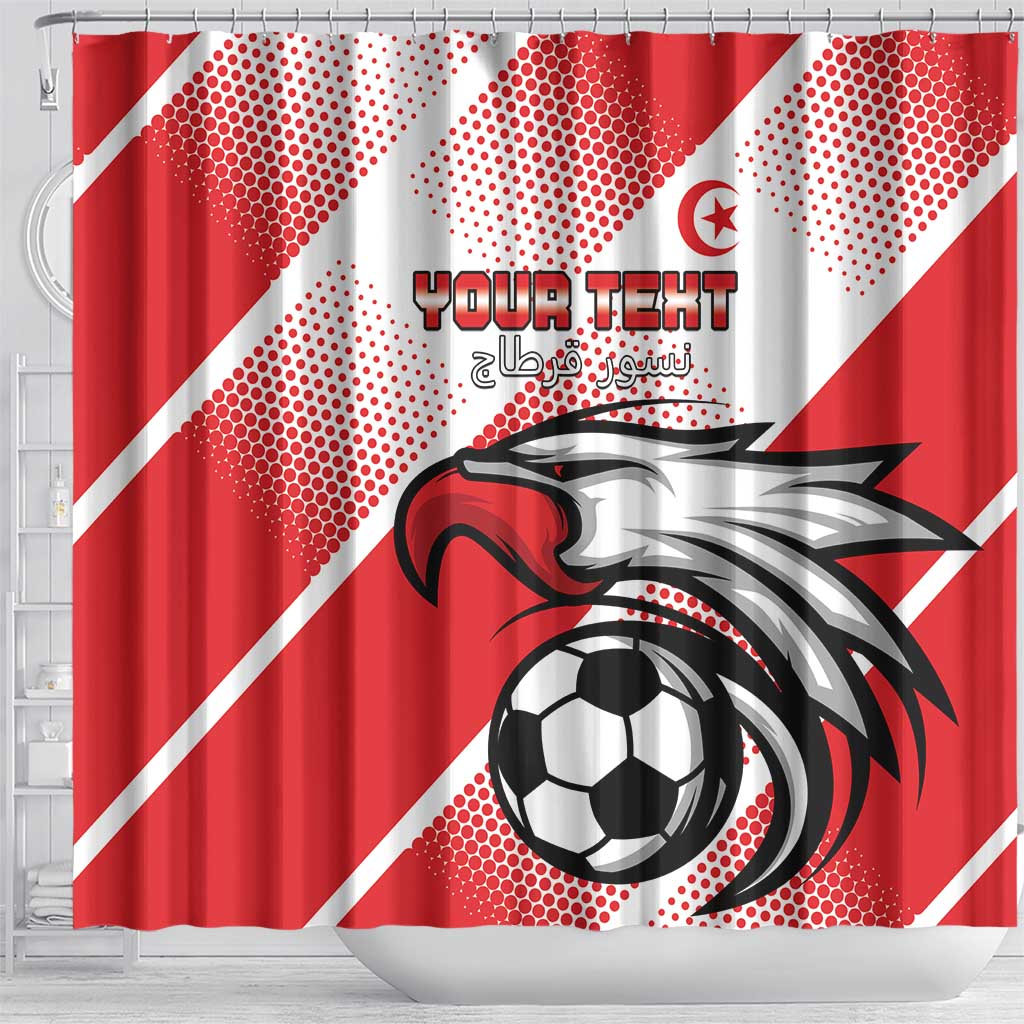 Custom Tunisia Football Shower Curtain Eagle Mascot - Sporty Style LT15