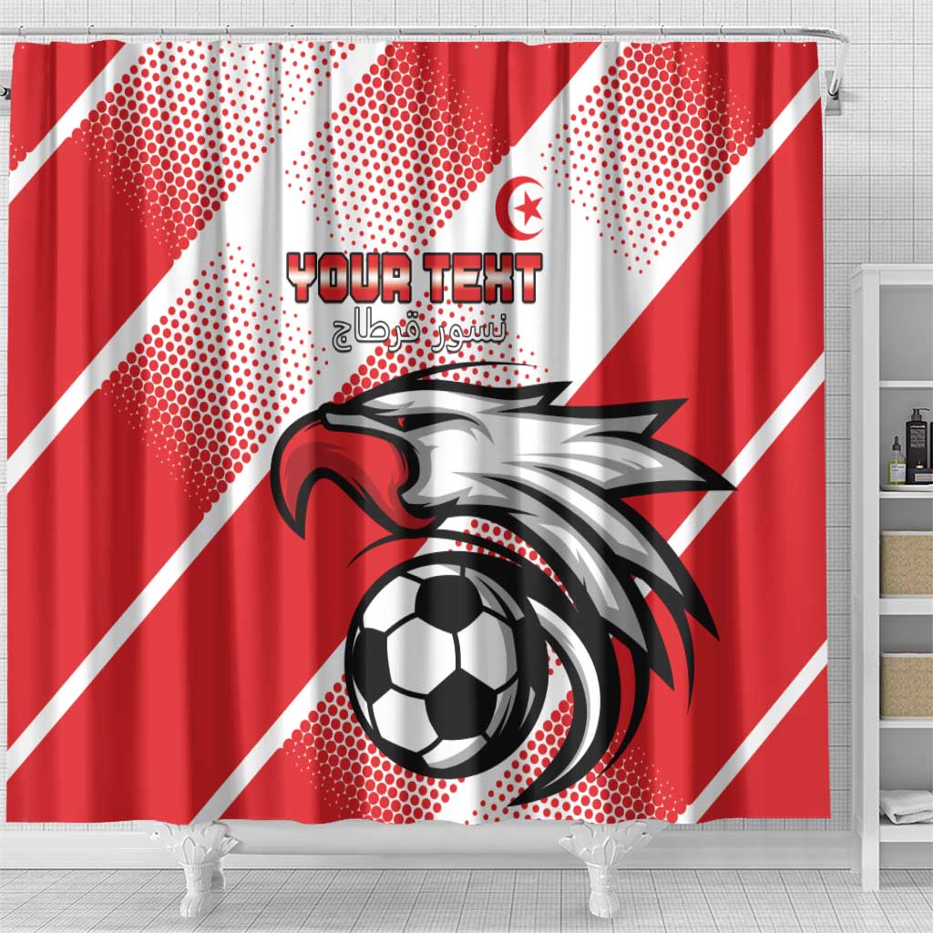 Custom Tunisia Football Shower Curtain Eagle Mascot - Sporty Style LT15