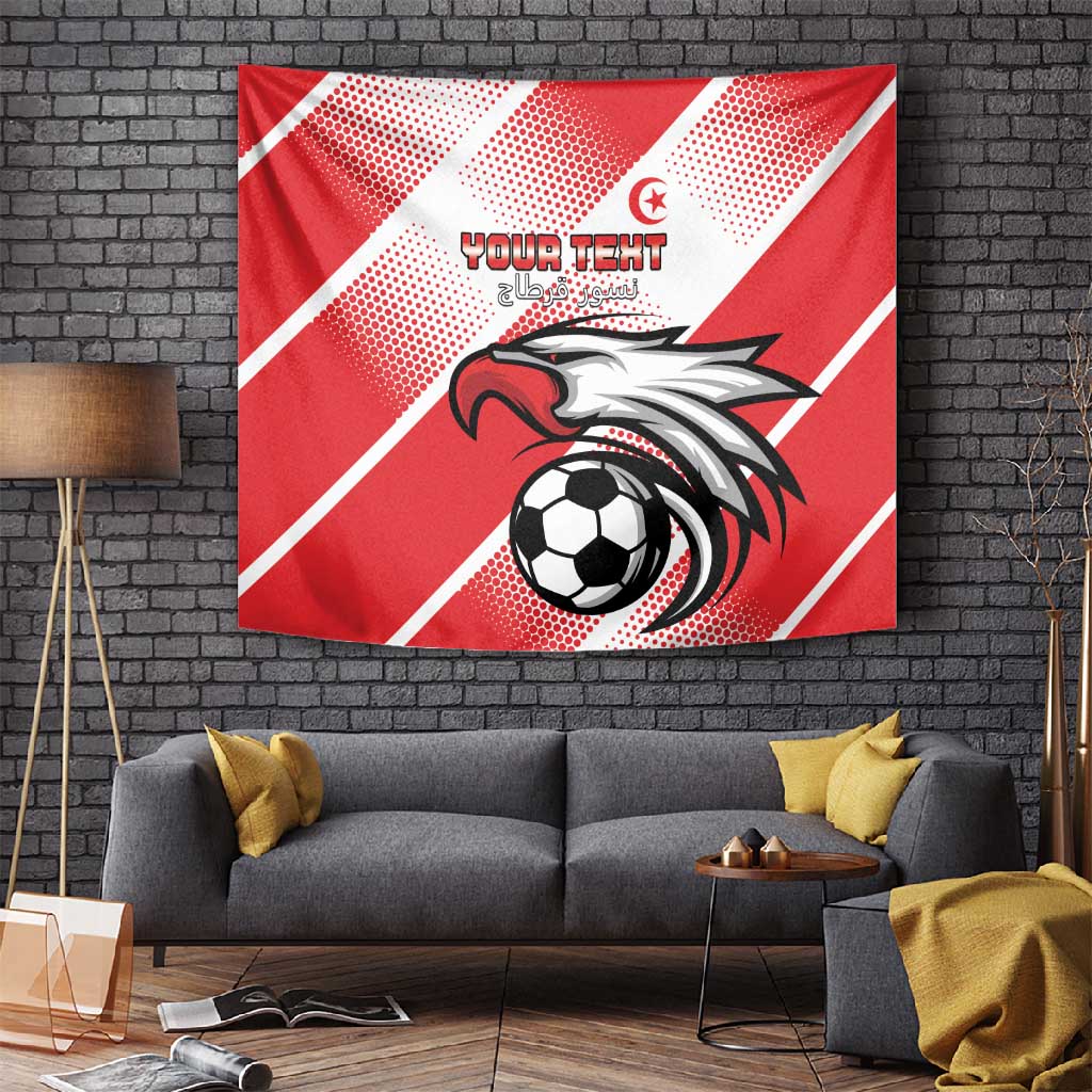 Custom Tunisia Football Tapestry Go Eagles of Carthage LT15