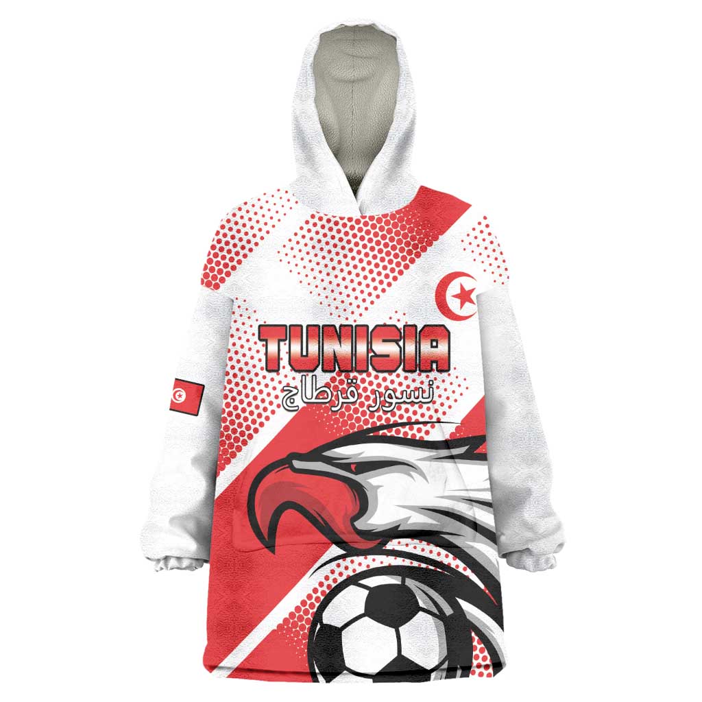 Custom Tunisia Football Wearable Blanket Hoodie Go Eagles of Carthage LT15