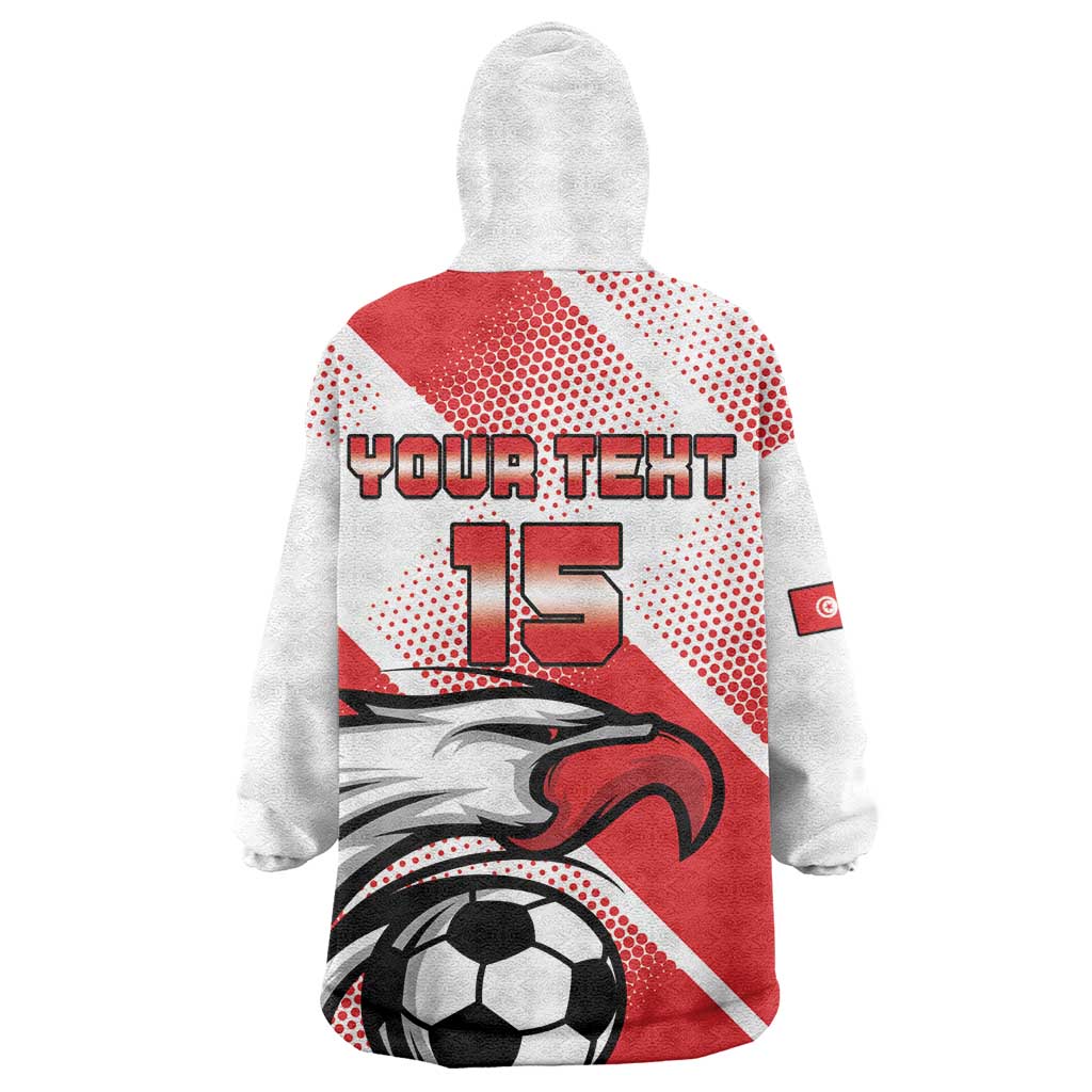 Custom Tunisia Football Wearable Blanket Hoodie Go Eagles of Carthage LT15